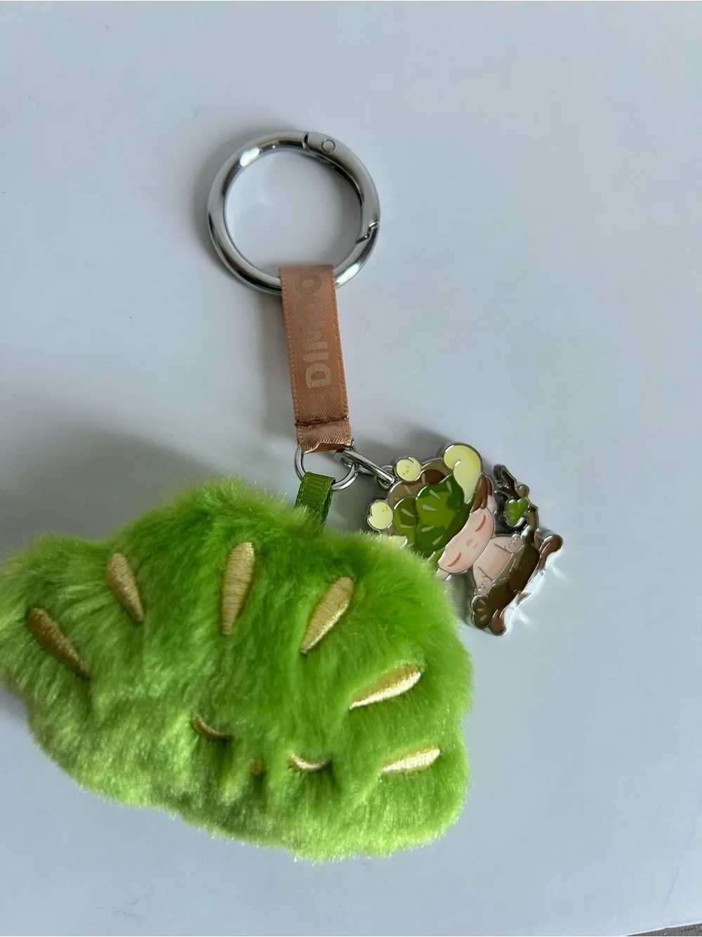Kids Green Plush Keychain Bag Charm with Cute Character
